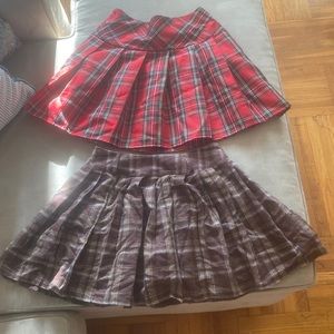 2 school girl skirts